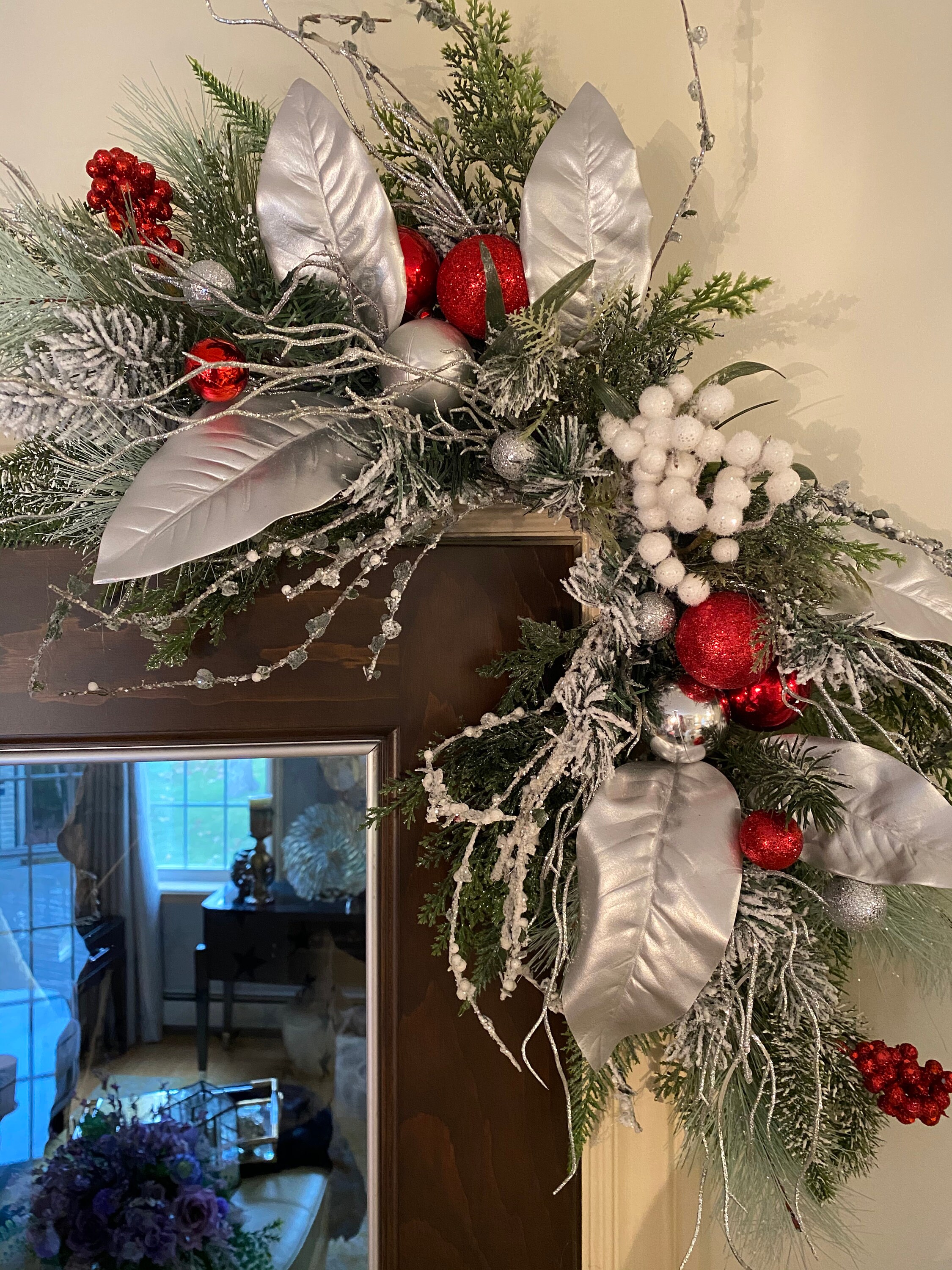 Corner Xmas Swag Xmas Corner Swag for Mirror Xmas Swag for Etsy