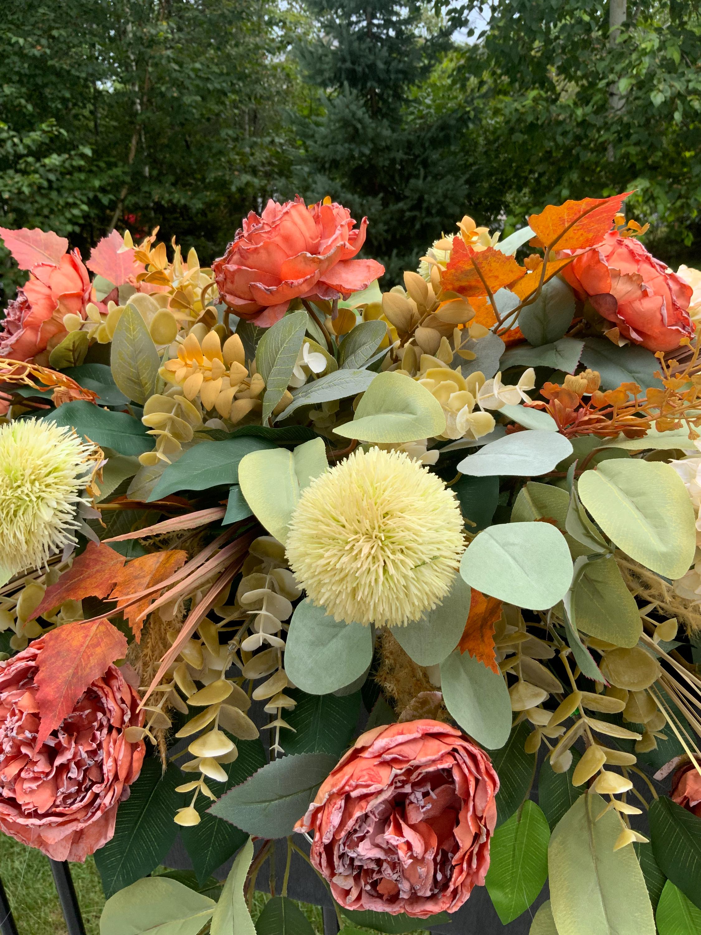 Fall Railing Outdoor Banter Fall Peony Railing Planter Insert, Autumn Window Box Arrangement - Etsy