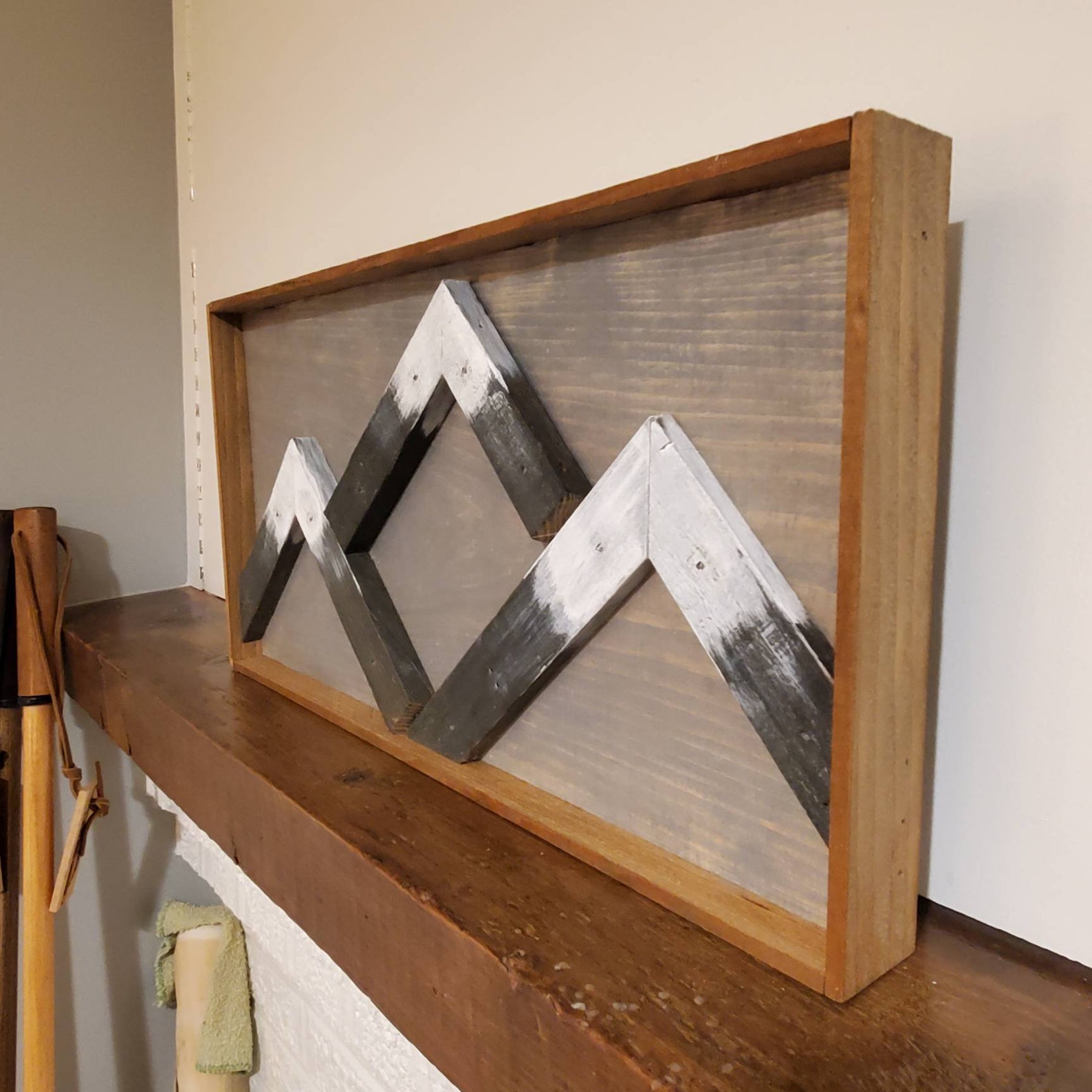 Reclaimed Wood Mountain Art / Wooden Mountain Wall Art / Etsy