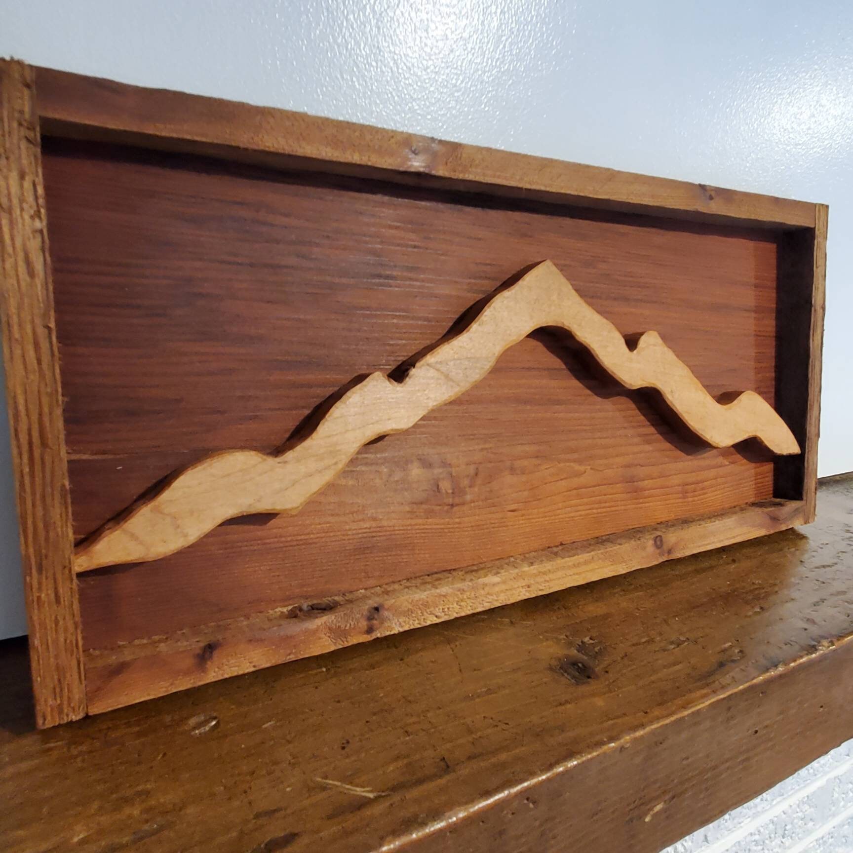 Reclaimed Wood Rustic Mountain Wall Art / Home Décor / Etsy
