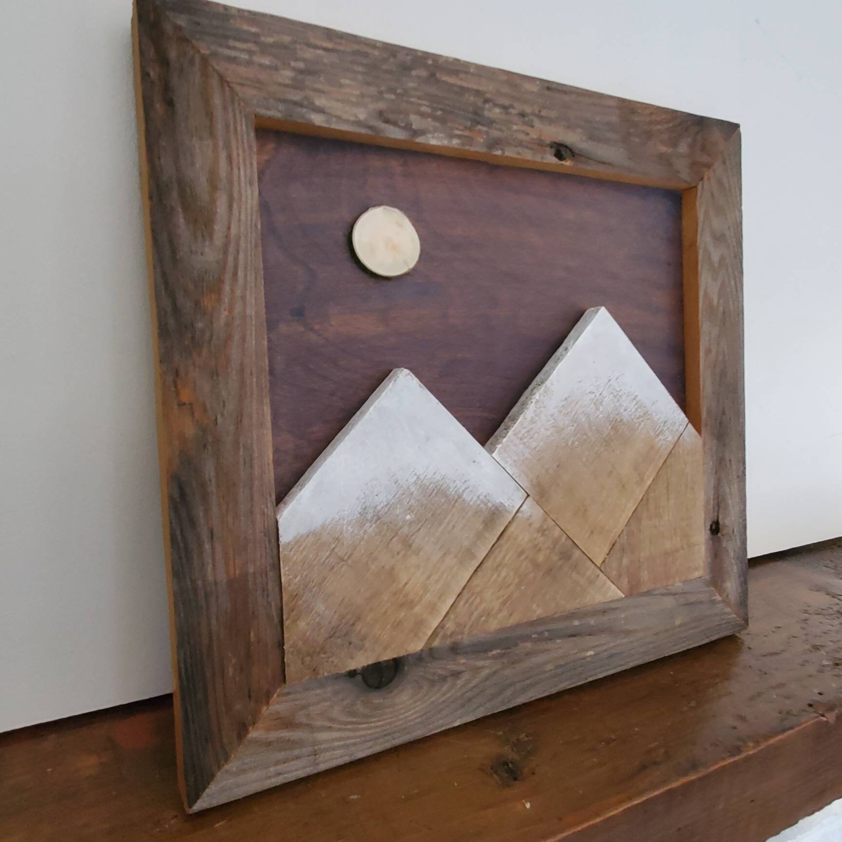 Reclaimed Wood Rustic Mountain Wall Art / Home Décor / Etsy