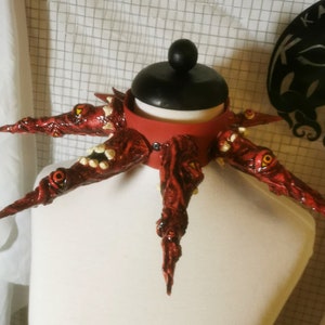 Monster massive flesh spike choker, cosplay, goth eldritch eyeball teeth collar
