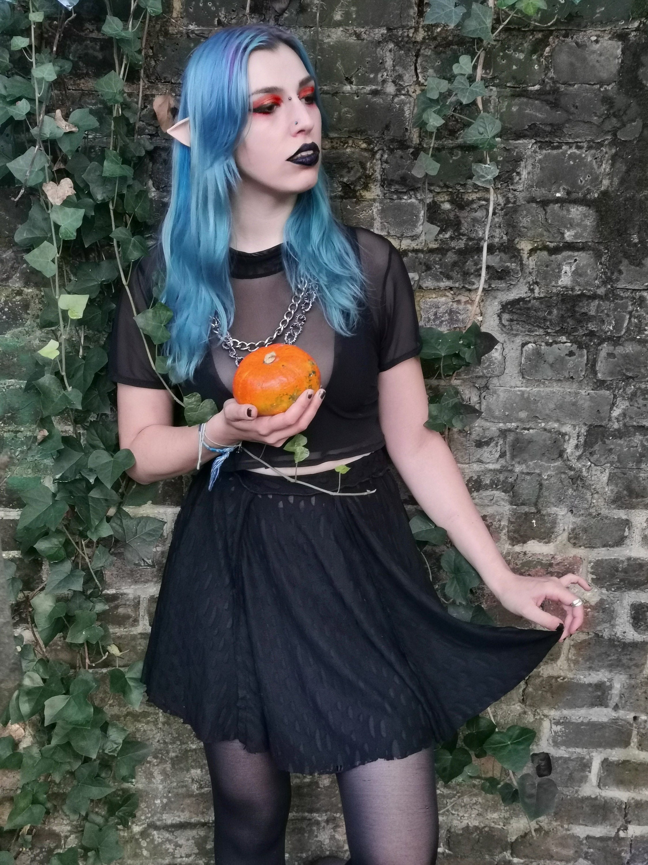 Distressed Circle Skirt Comfy Goth Casual Punk Style Etsy
