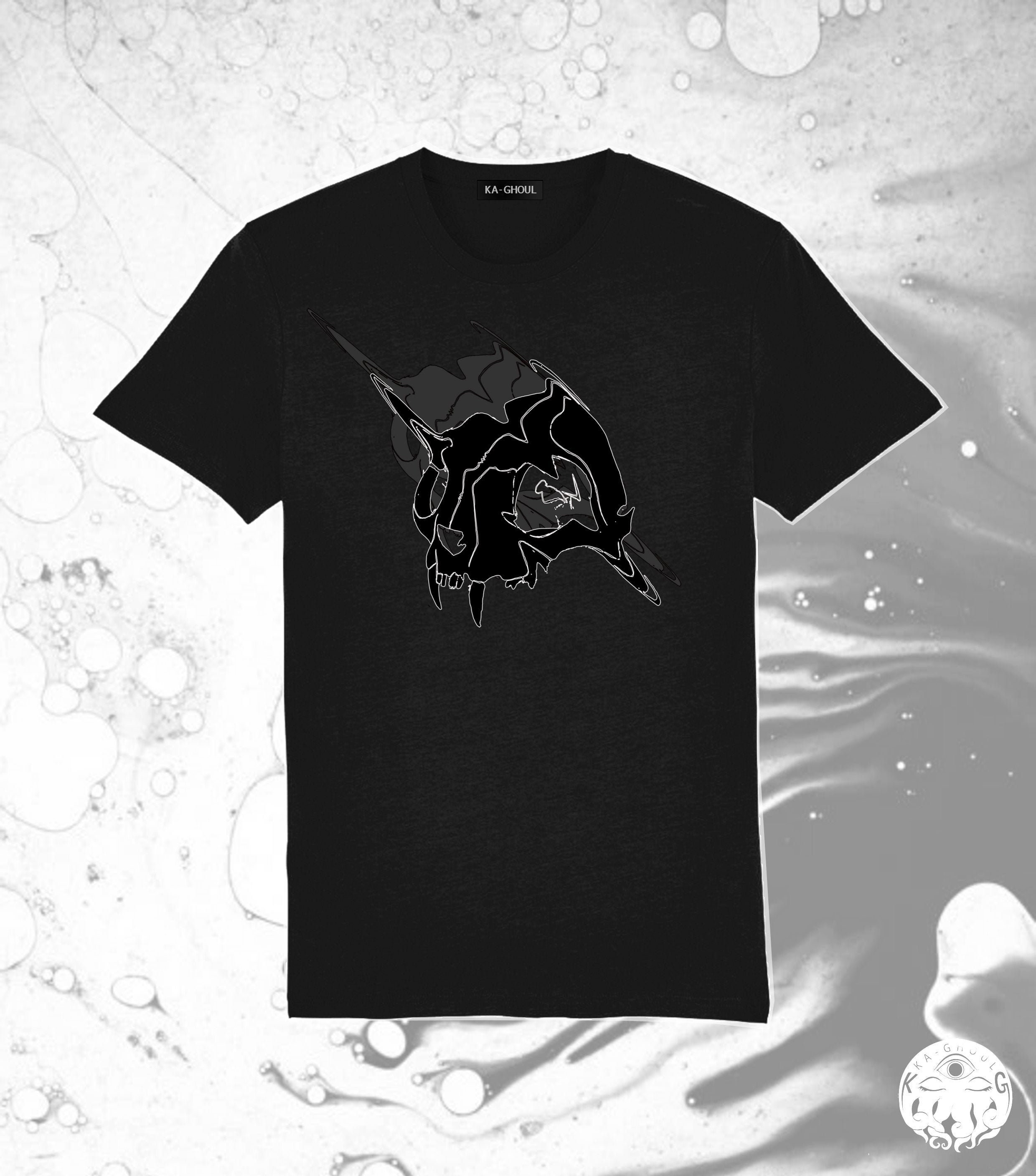 Katze Schadel Glitch T Shirt T Shirt Gothic Stil Punk Mode Etsy
