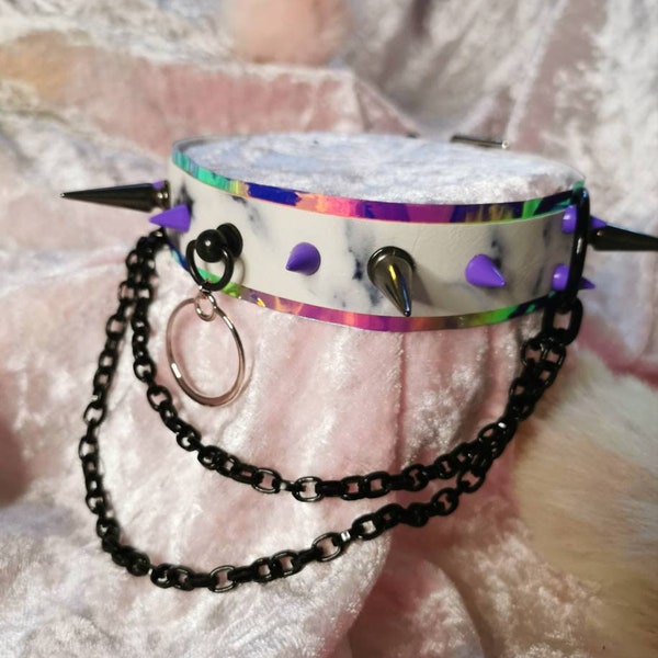 Make your own CONNECTION TIER spikey collar choker  -vegan grunge pastel gothic accessory
