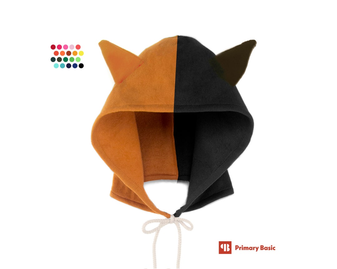 The Split Cat Ears Hoodie Hat fleece Tie Hooded Hat, Custom Color Hat