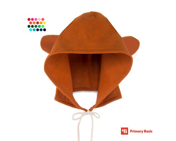 The Monkey Ears Hoodie Hat Fleece Tie Hooded Hat Custom Color Hat Unisex Kids Adult Hat Ears Hoodie Detachable Hoodie Chimp Ears Hat Etsy
