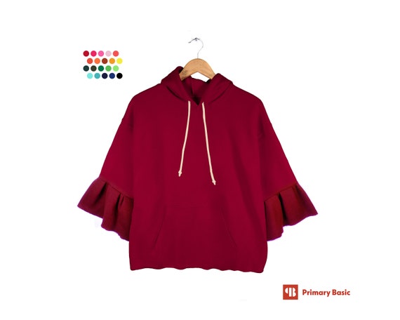 Custom Ruffle Sleeve Hoodie Short 