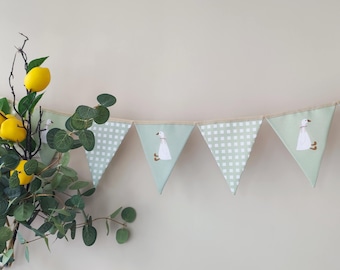 One Silly Goose Birthday Decoration Banner Goose Baby Shower Gingham Decor, Nursery Bunting Farm Garland
