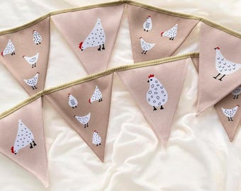 This Chick Is One Birthday Decor Farm Bunting Banner, Chicken Baby Shower Rustic