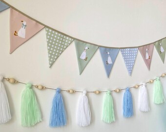 One Silly Goose 1st Birthday Decor Boy Baby Shower, Girl Nursery Bunting Banner Tassel Garland