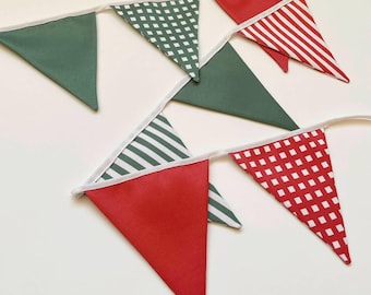 Christmas Banner Flags Triangle Fabric Garland, 1st Birthday Christmas Home Decor Bunting Winter Baby Shower