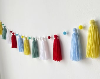 Colorful Tassel Garland Fun To Be One 1st Birthday, Retro Party Playroom Decor Nursery, Macrame Garland Yarn
