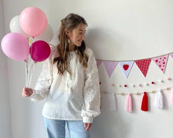 Berry First Birthday Decor Strawberry Baby Shower, Bunting Banner Nursery Wall Decor Tassel Garland