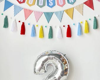 Two Much Fun Birthday Bundle Decor Colorful Garland, Name Banner Fun To Be One Party Animal Decor