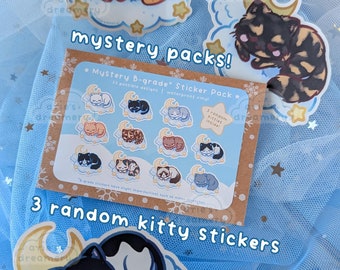 B-GRADE Mystery Kitty Sticker Packs - 3 random dreamy kitty vinyl stickers!