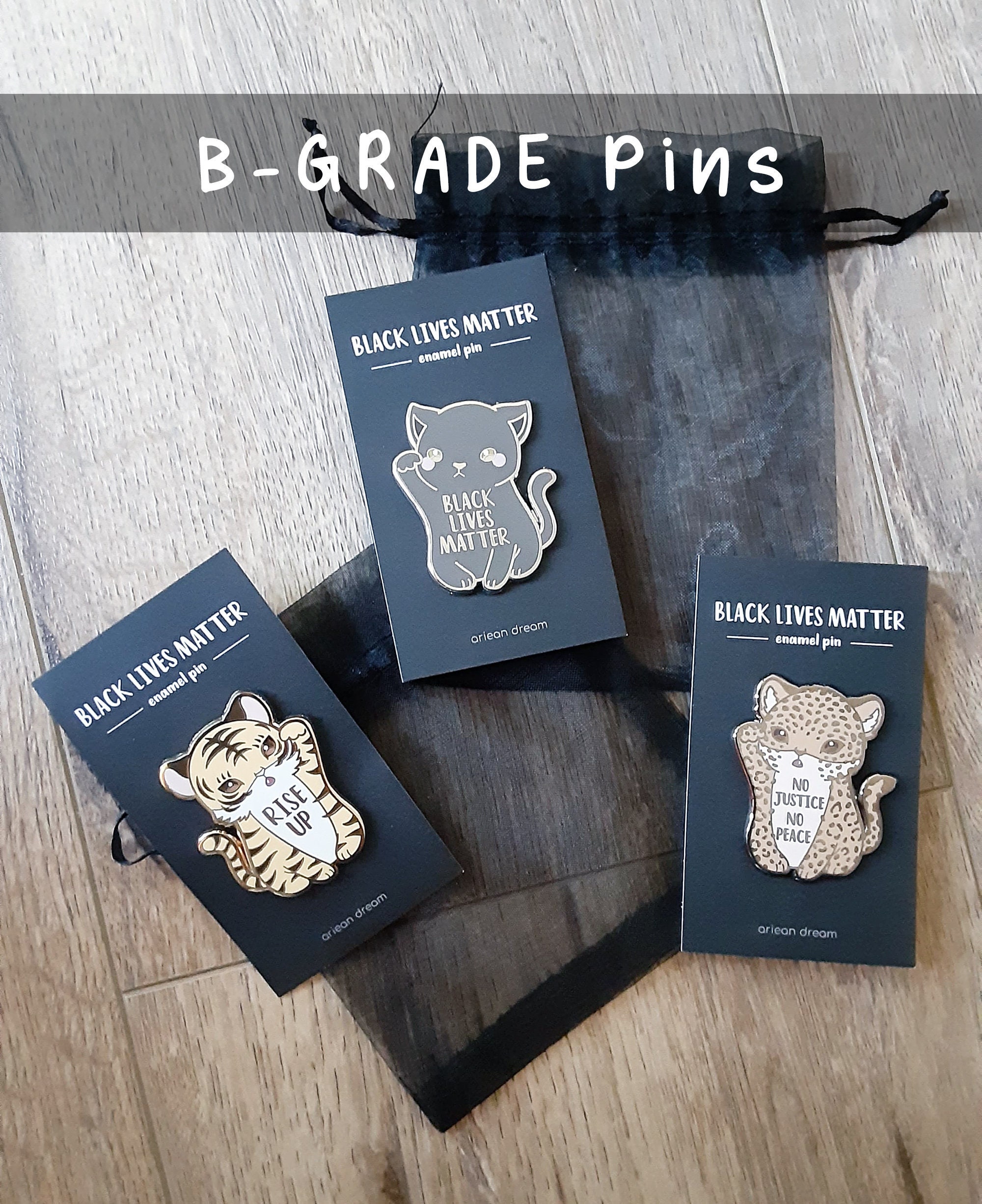 B-Grade BLM Panther, Tiger, and Jaguar Enamel Pins | Black Lives Matt…