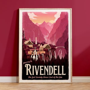 Rivendell Travel Poster - Lord of the Rings Vintage Travel Poster - Minimalist Lotr Art