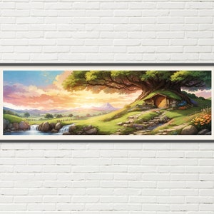 Sunset in the Shire - Hobbiton Panorama Poster - DIGITAL DOWNLOAD
