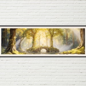 Autumn in Lothlorien Panorama Poster - Lord of the Rings Scenic Painting - Lotr Art - Wall Decor Lord of the Rings