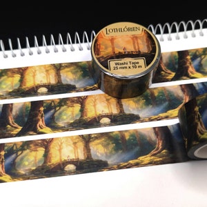Lotr Washi Tape - Lothlorien - Fantasy Adventure Map Washi Tape - voor wereldbouwers, RPG, D&D, fantasyliefhebbers en Lord of the Rings-fans