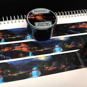 Lotr Washi Tape - Full Moon in Rivendell - Lord of the Rings Gift Tape - Decorative, Scrapbook Supplies, Mask Papercraft