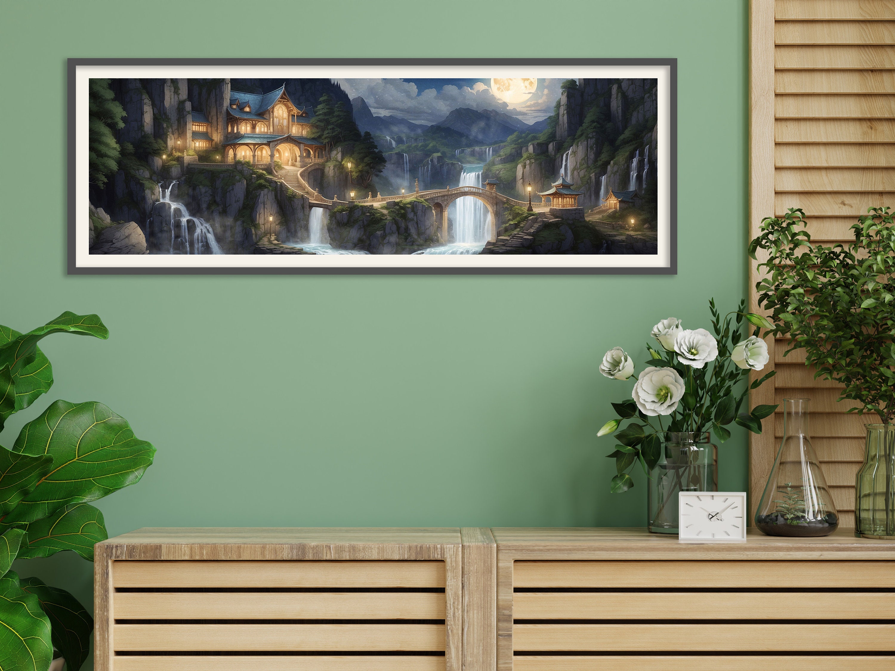 Full Moon in Rivendell Panorama Poster - DIGITAL DOWNLOAD - Etsy