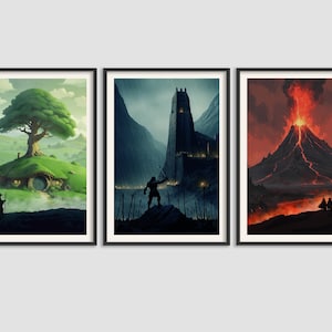 Conjunto de carteles LOTR --- Búsqueda del Anillo --- Arte de pared LOTR