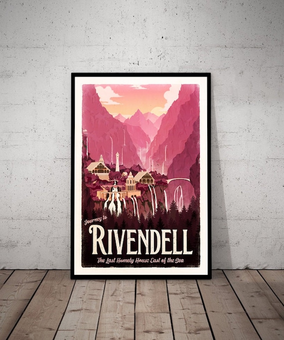 Dıgıtal Download LOTR Travel Posters RIVENDELL Poster Lord of The Rings ...