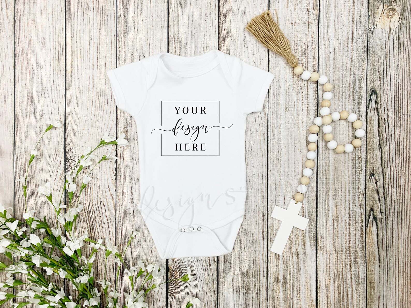 Download White Onesie Mockup With Cross Christening Christ Easter ...