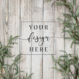 Background Mockup Photography | Neutral Rustic Themed MOCK | Plants Image | Digital Backdrop | Flat Lay | Scene Maker | Scene Creator