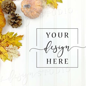 Background Mockup Photography | Fall Themed MOCK | Halloween Image | Digital Backdrop | Flat Lay | Scene Maker | Scene Creator Stock Photo