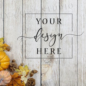Background Mockup Photography | Fall Themed MOCK | Thanksgiving | Digital Backdrop | Flat Lay Autumn | Pumpkin | Digital Invitation Pumpkins