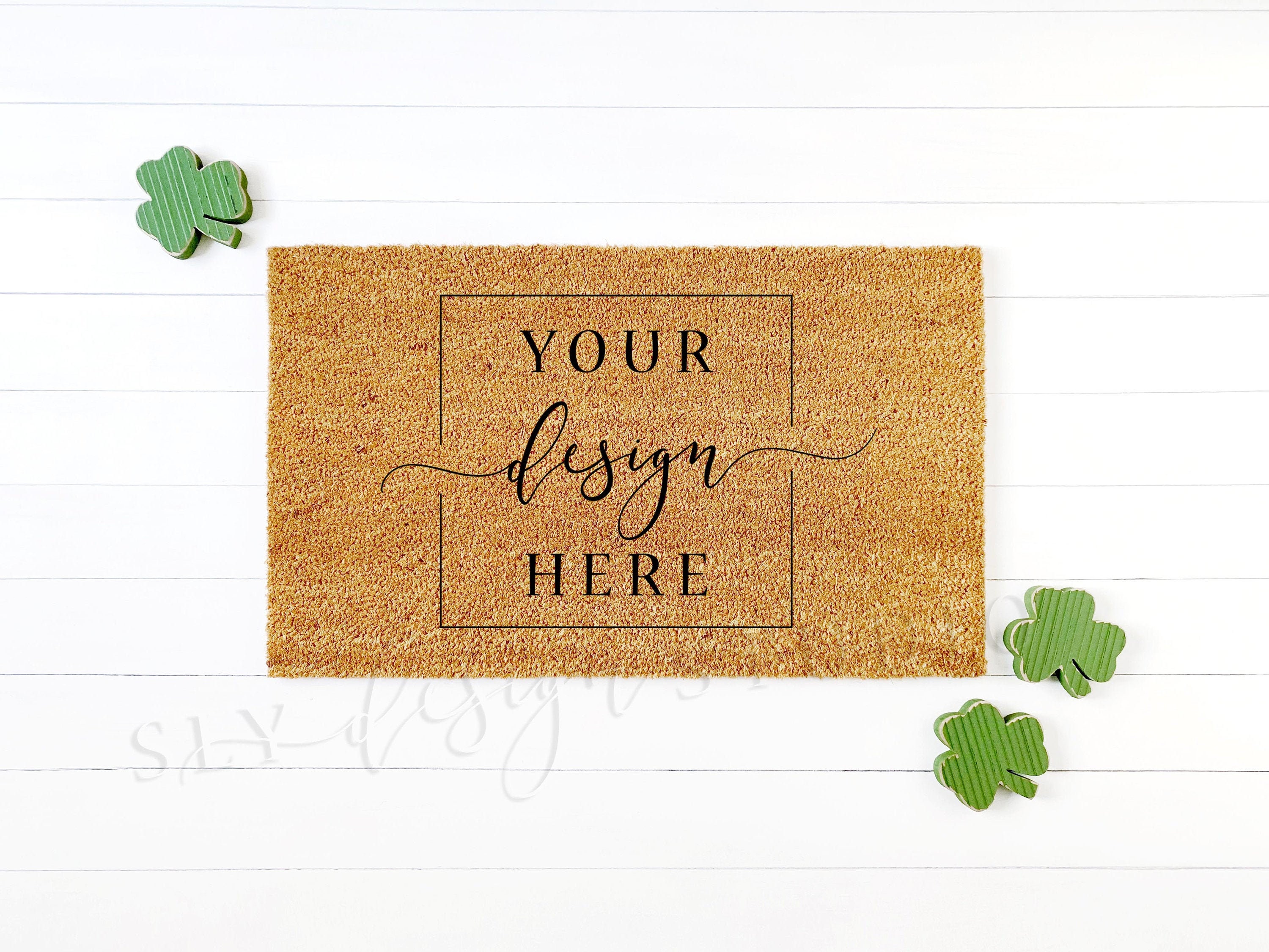 Download St. Patricks Day Coir Doormat MOCKUP Bundle Rustic White Wood | Etsy