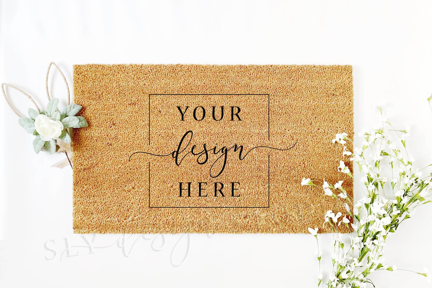 Download Easter Bunny Coir Doormat MOCKUP Bundle Solid White background | Etsy