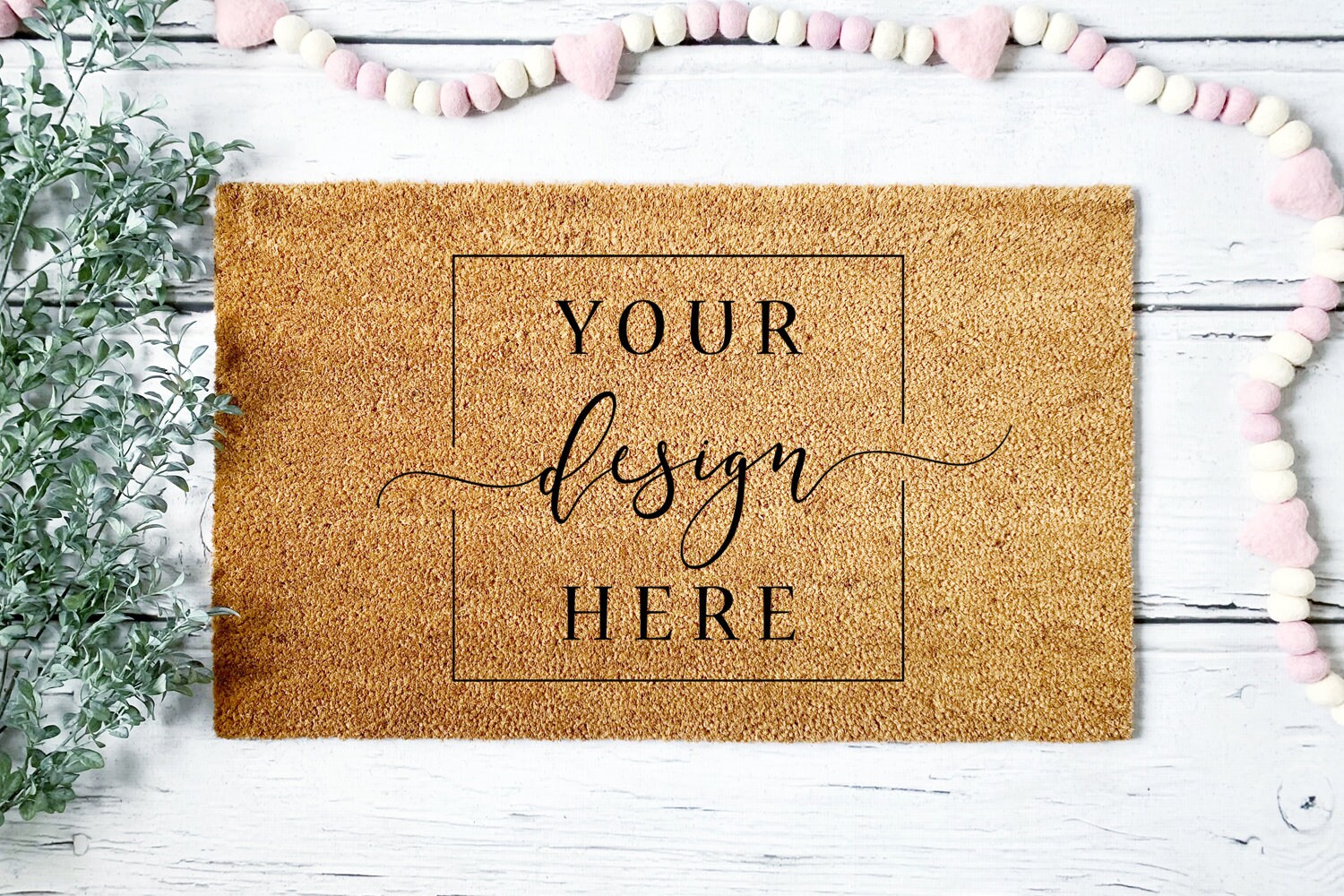 3 Image Valentines Day Coir Doormat MOCKUP Bundle Blank Flat Etsy