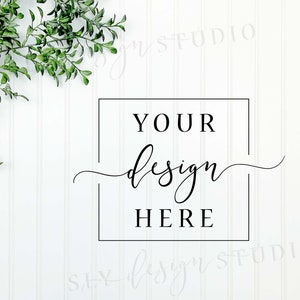 Background Mockup Photography | Neutral Themed MOCK | Plants Image | Digital Backdrop | Flat Lay | Scene Maker | Scene Creator Stock Photo