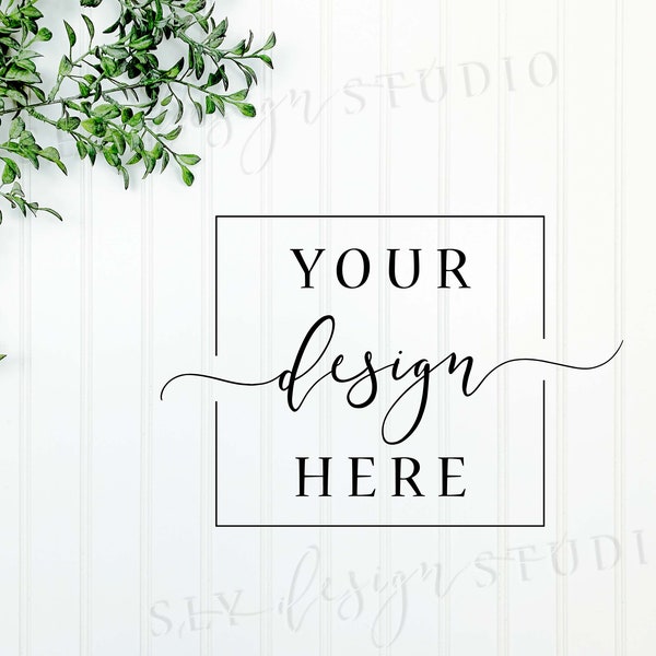 Background Mockup Photography | Neutral Themed MOCK | Plants Image | Digital Backdrop | Flat Lay | Scene Maker | Scene Creator Stock Photo