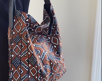 African  print tote bag, Large size shoulder bag Hobo tote bag bucket tote, slouchy handbag,