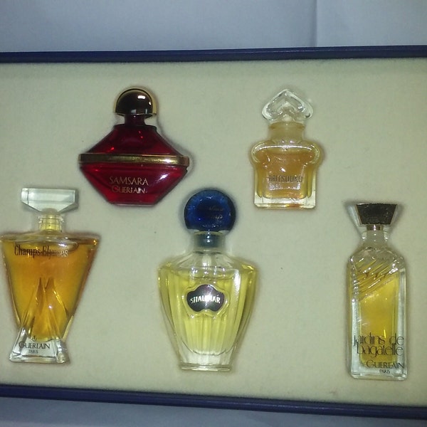 guerlain perfumes set of 7 miniature perfumes vintage no box