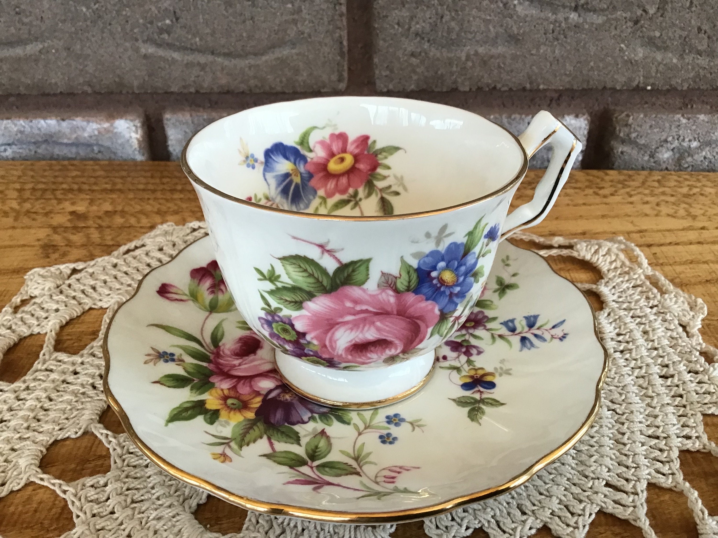 豊J6-C238/8J◇AYNSLEY エインズレイ ティーセット カップ＆ソーサー 5 