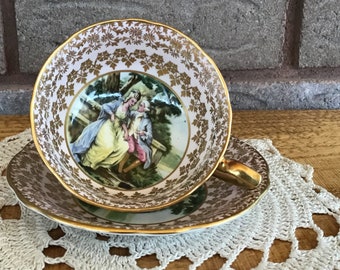 Bone Windsor China Courting Couple Tea Cup & Saucer 368/66