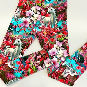 Horses and flowers leggings for kids