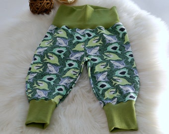 Children's pants in green, bloomers for babies, baby pants, jogging pants, training pants, children's leisure pants