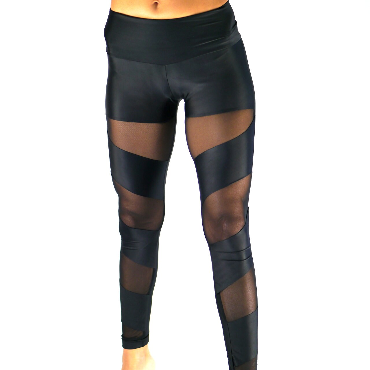 Leggings With Net in Black Etsy UK
