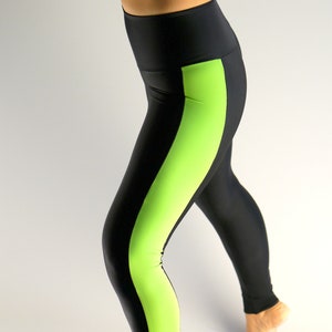 Leggings für Sport in schwarz-neongrün Bild 4