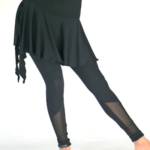 Black leggings with cotton and mesh skirt