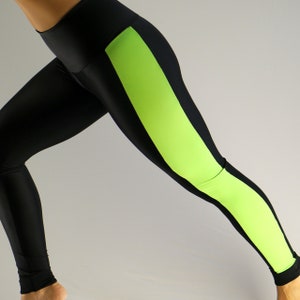 Leggings für Sport in schwarz-neongrün Bild 6