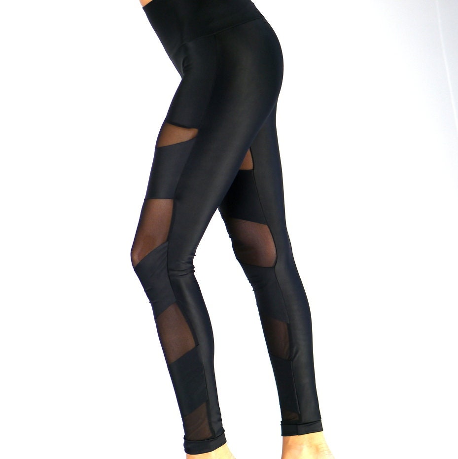 Leggings With Net in Black Etsy UK