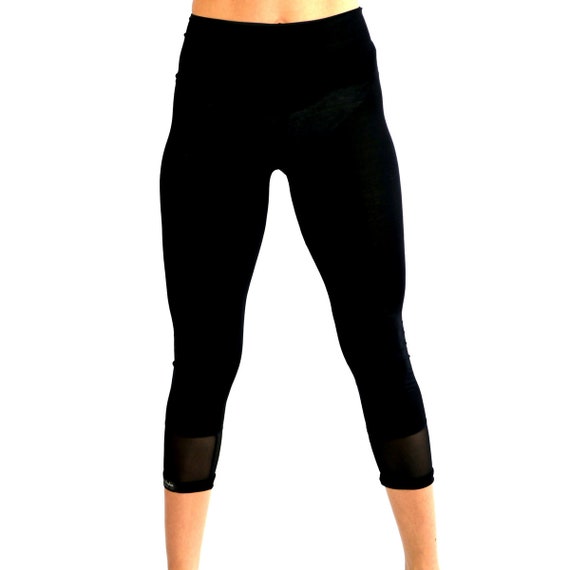 Black Leggings With Transparent Mesh 